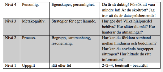 Fyra nivåer återkoppling
